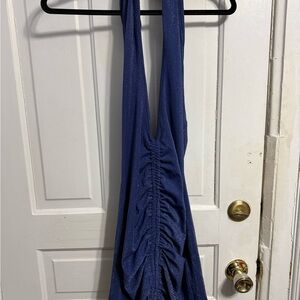 Shien Blue Halter Mini Dress
